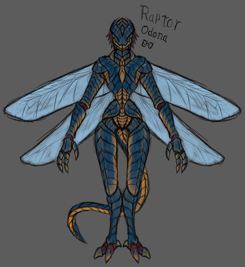 One Hour Sketch of a Dragonfly-themed Species